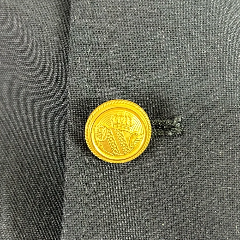 David Taylor 42R Blazer Wool Blend Navy Blue Gold Button Lined‎ Vented Nautical
